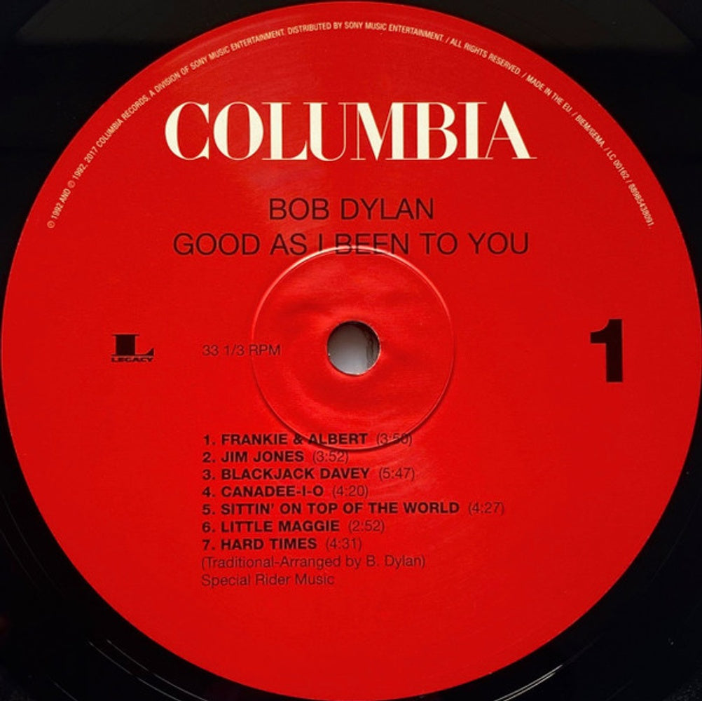 Label Disc: Bob Dylan – Good As I Been To You Vinyl LP | Relix