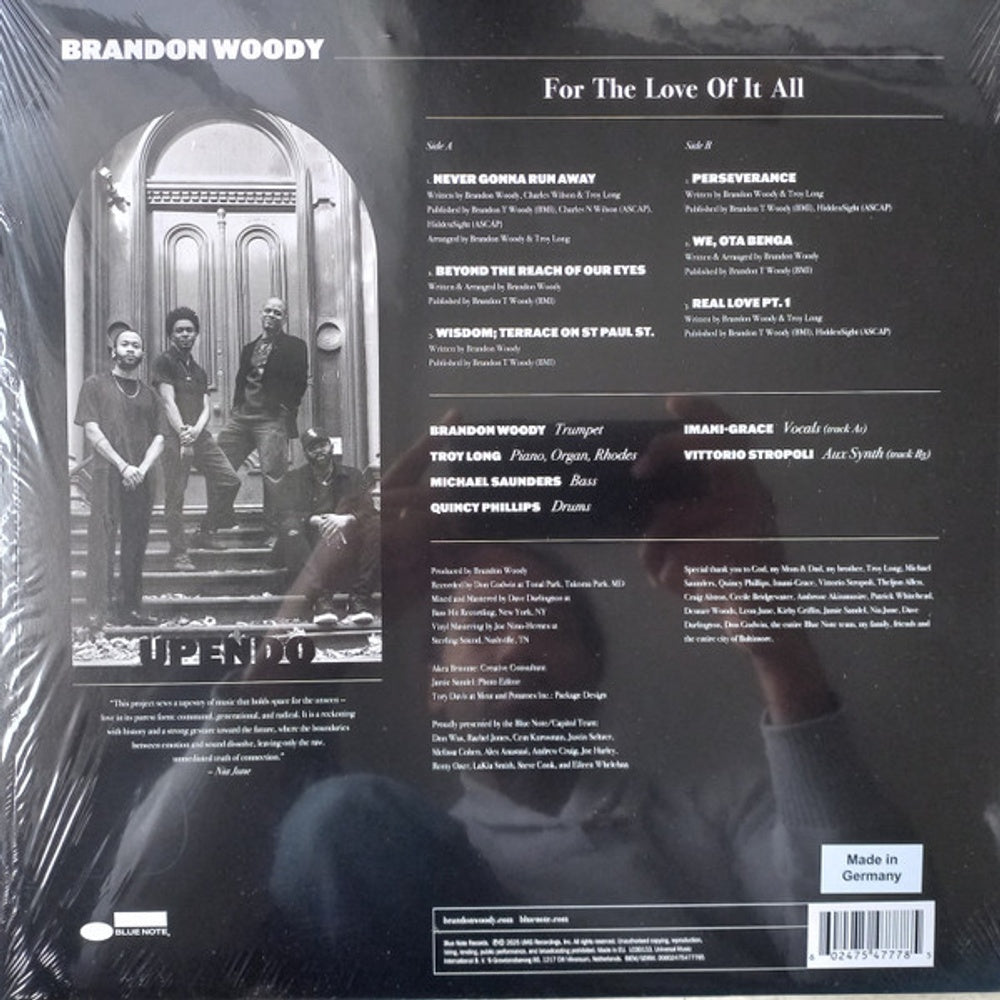 Label Disc: Brandon Woody – For The Love Of It All (180 Gram LP Vinyl) Vinyl LP | Relix