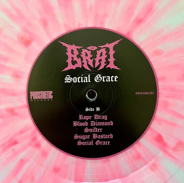 Label Disc: Brat – Social Grace (White w/ Pink Splatter LP Vinyl) Vinyl LP | Relix
