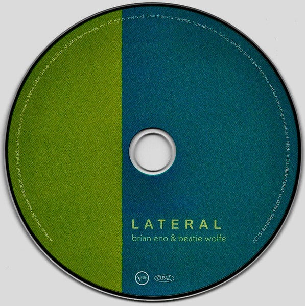 Label Disc: Brian Eno and Beatie Wolfe – Lateral CD | Relix