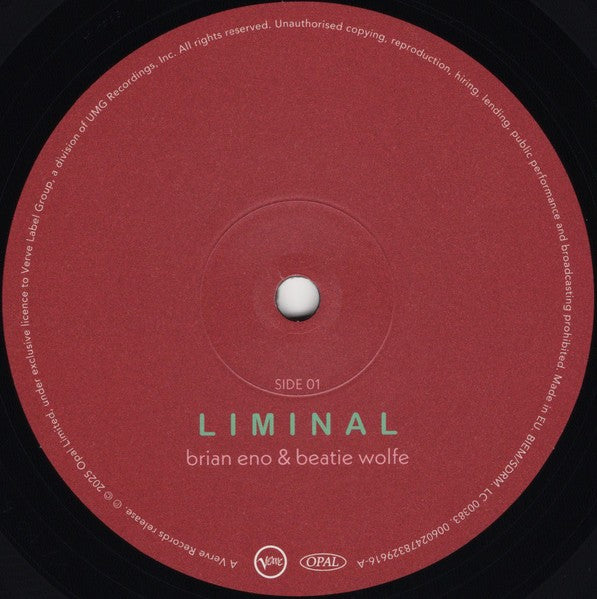 Label Disc: Brian Eno and Beatie Wolfe – Liminal Vinyl LP | Relix