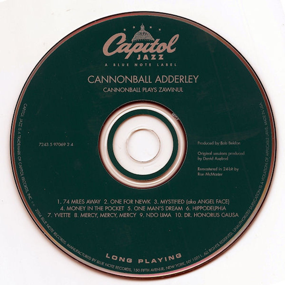 Label Disc: Cannonball Adderley – Cannonball Plays Zawinul CD | Relix