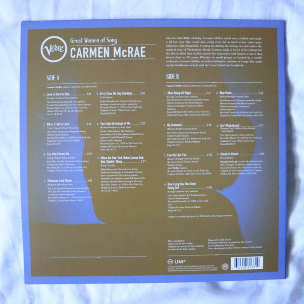 Label Disc: Carmen McRae – Great Women Of Song: Carmen Mcrae Vinyl LP | Relix
