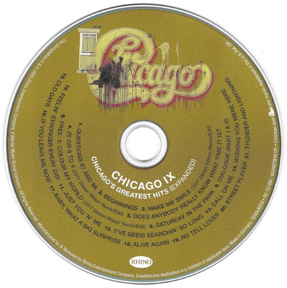 Label Disc: Chicago – Chicago IX: Greatest Hits Expanded CD | Relix