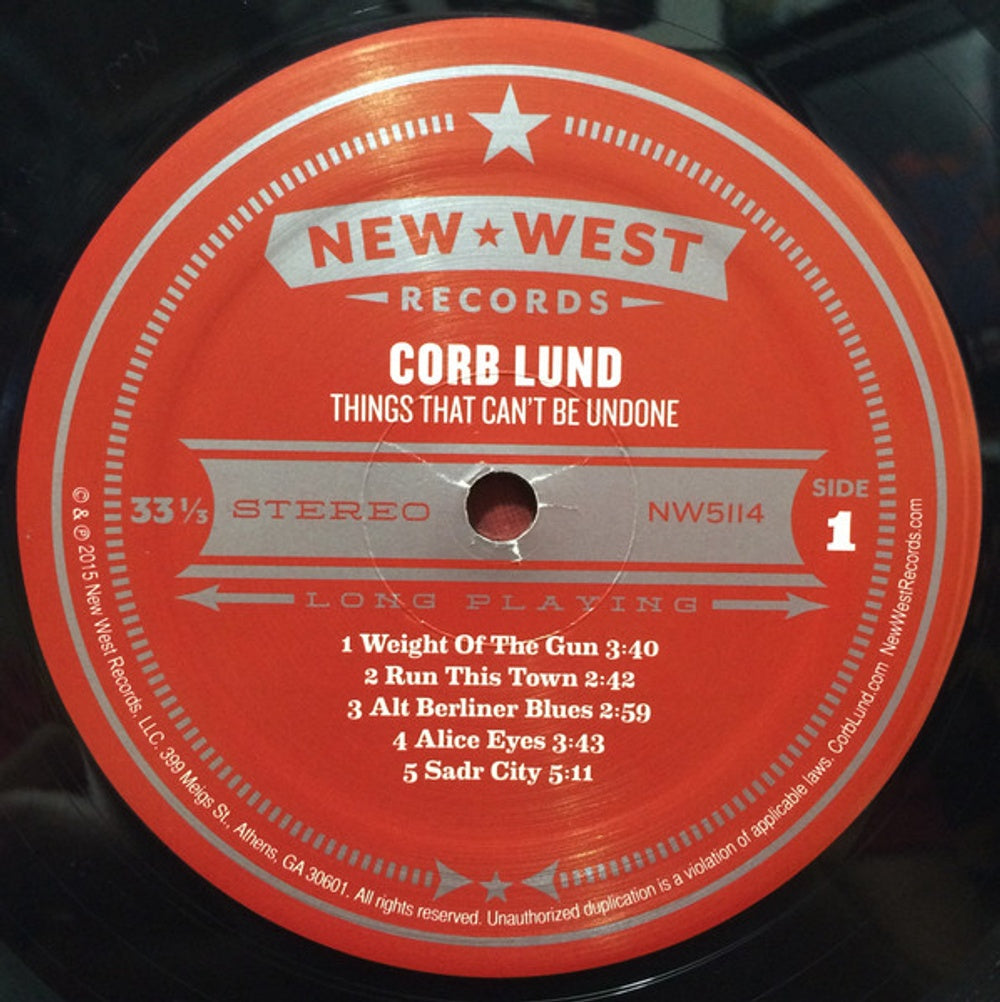 Label Disc: Corb Lund – Things That Can't Be Undone Vinyl LP | Relix