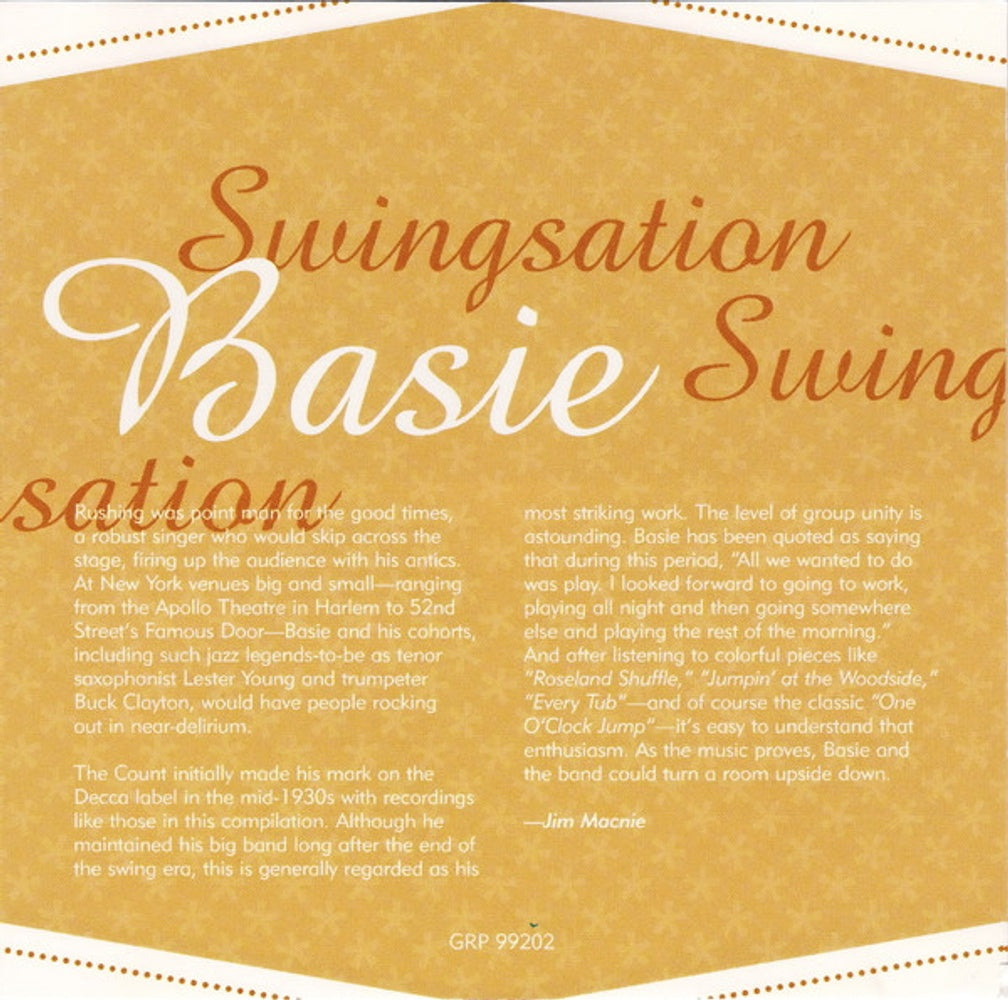 Label Disc: Count Basie – Swing Sation Series CD | Relix