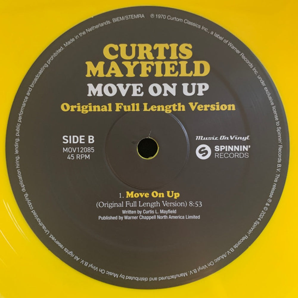 Label Disc: Curtis Mayfield – Move On Up (Colored, Limited Edition, Ylw 12" Vinyl) Vinyl LP | Relix