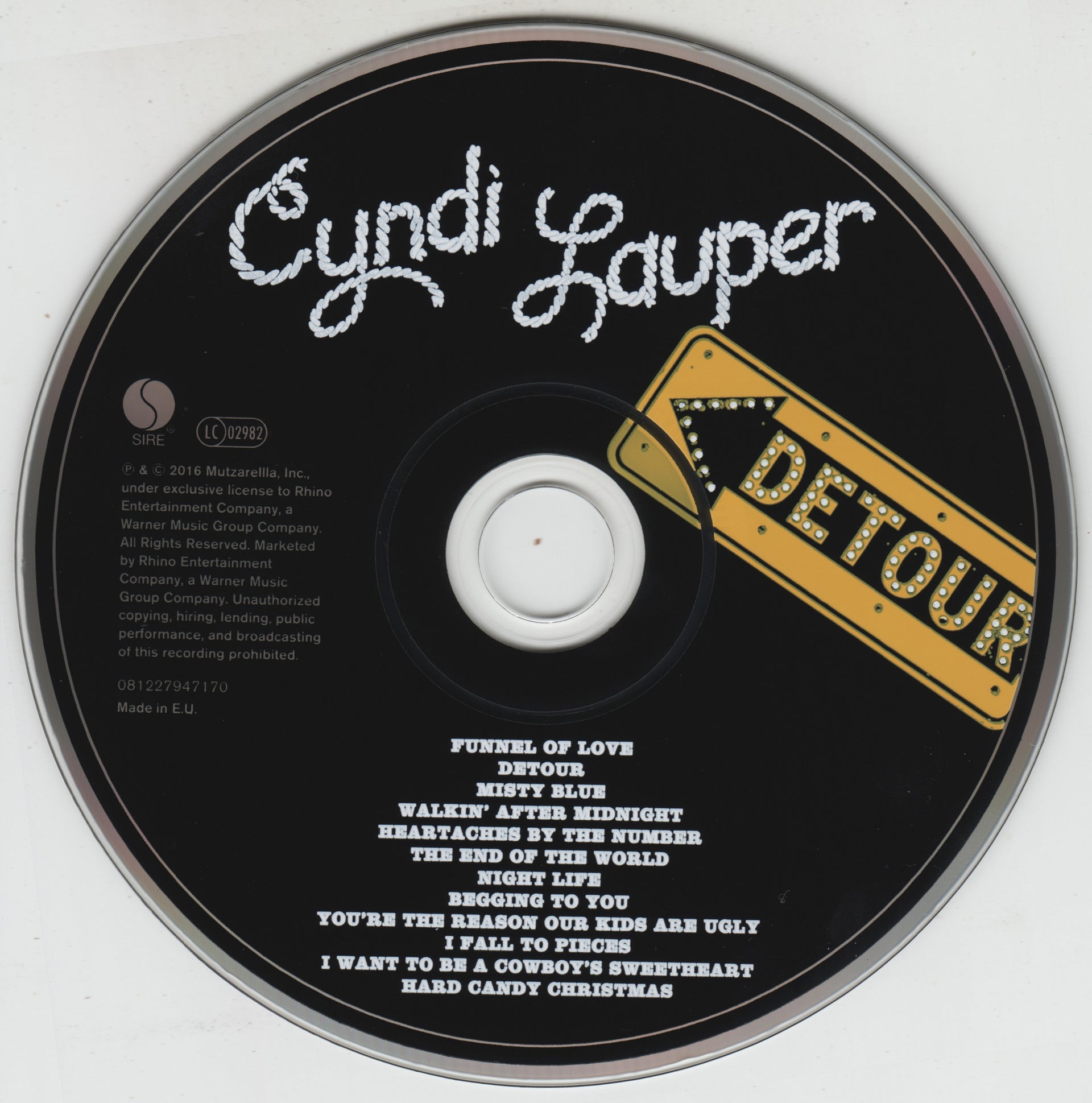 Label Disc: Cyndi Lauper – Detour CD | Relix