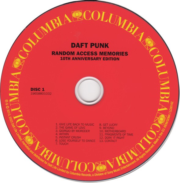 Label Disc: Daft Punk – Random Access Memories: 10th Anniversary Edition (2-CD) CD | Relix
