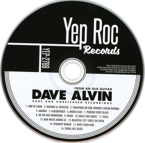 Label Disc: Dave Alvin – From An Old Guitar:  Rare and Unreleased Recordings CD | Relix