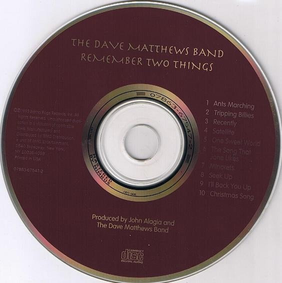 Label Disc: Dave Matthews Band – Remember Two Things CD | Relix