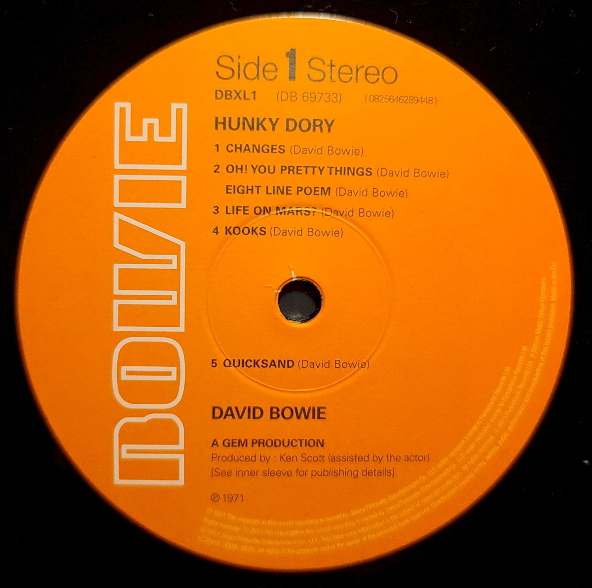 Label Disc: David Bowie – Hunky Dory (180 Gram LP Vinyl) Vinyl LP | Relix