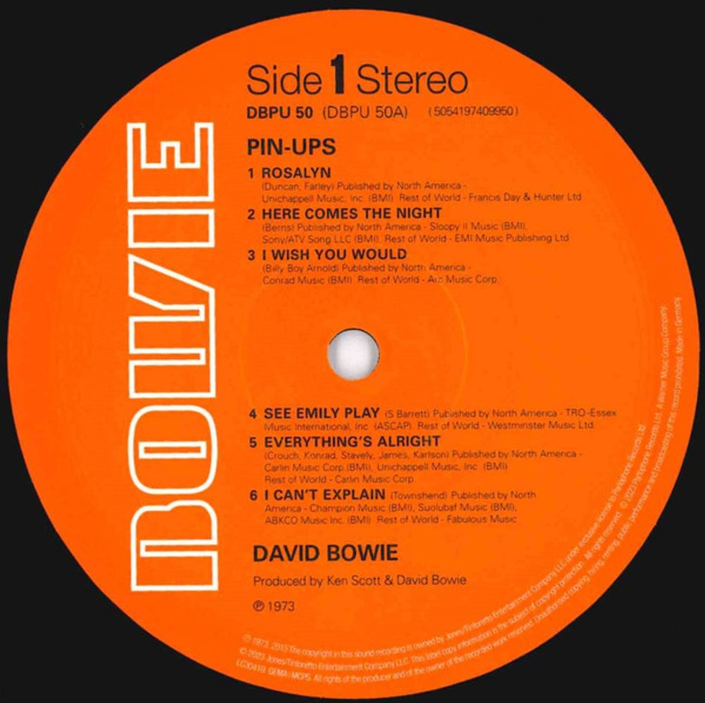 Label Disc: David Bowie – Pinups (2015 Remaster LP Vinyl) Vinyl LP | Relix