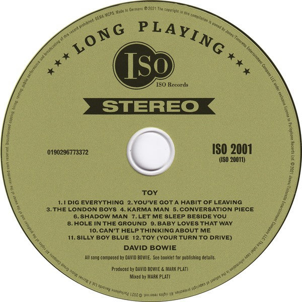 Label Disc: David Bowie – Toy (Toy:Box, 3CD Box Set) CD | Relix