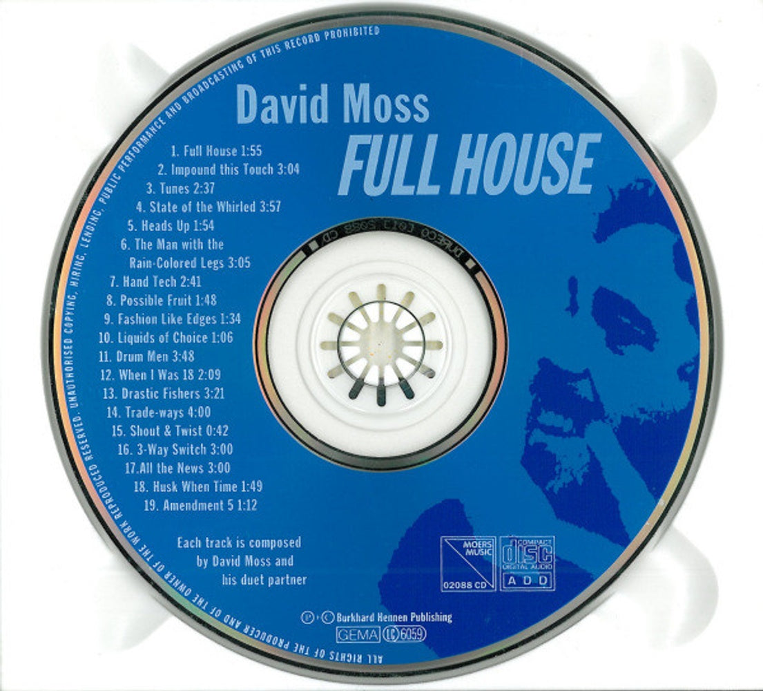 Label Disc: David Moss – Full House CD | Relix