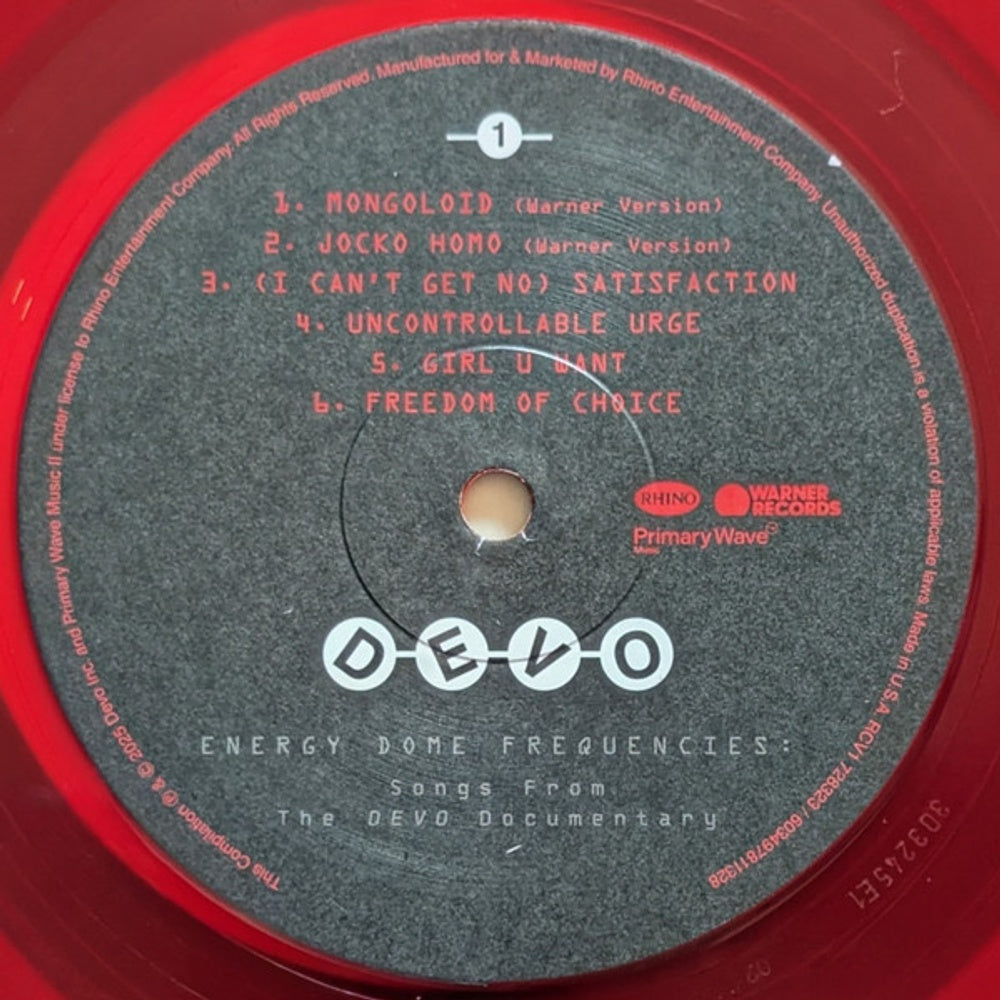 Label Disc: Devo – Energy Dome Frequencies: Songs From The Devo (Red LP Vinyl) Vinyl LP | Relix