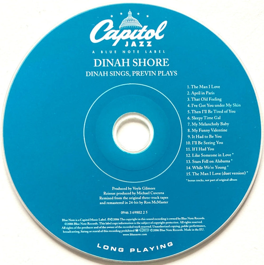 Label Disc: Dinah Shore – Dinah Sings Previn Plays CD | Relix
