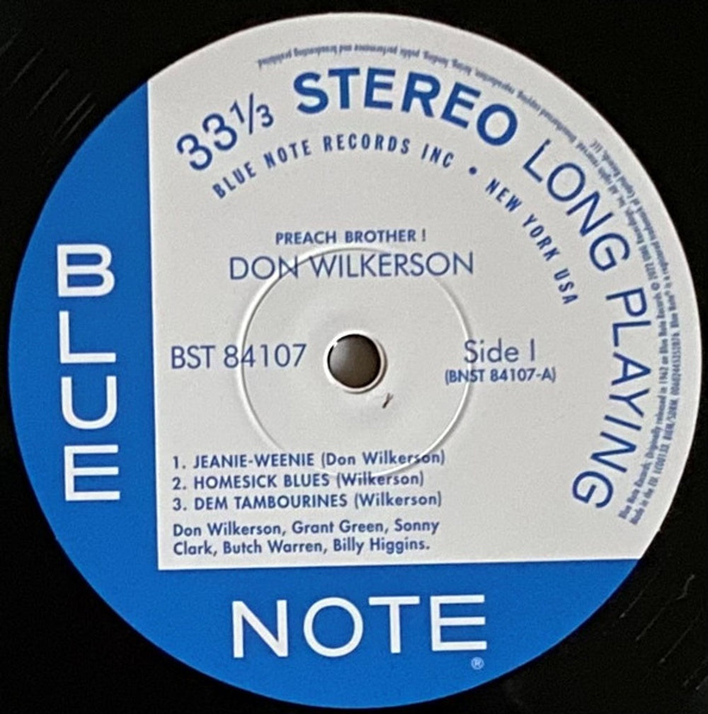 Label Disc: Don Wilkerson – Preach Brother! (Blue Note Classic Vinyl Series)[LP] Vinyl LP | Relix