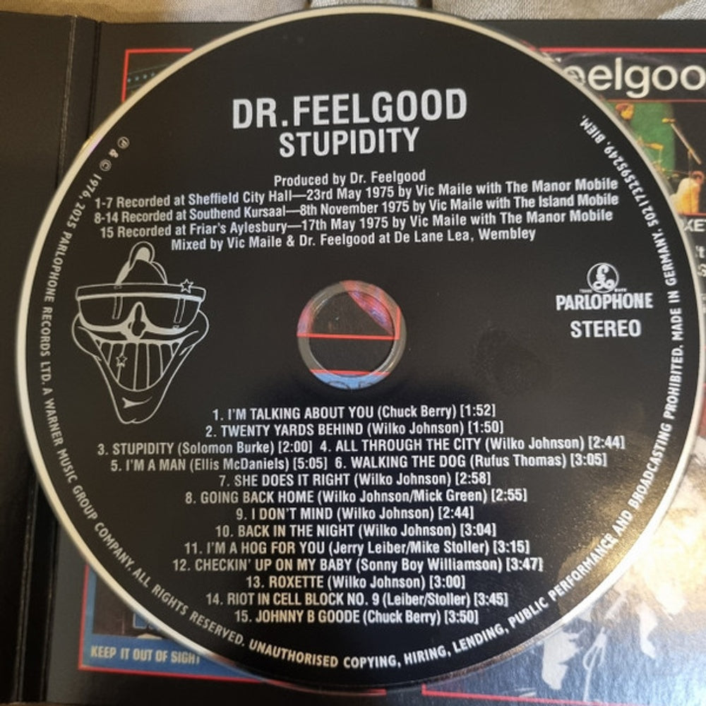 Label Disc: Dr Feelgood – Stupidity (Live)(2025 Remaster) CD | Relix