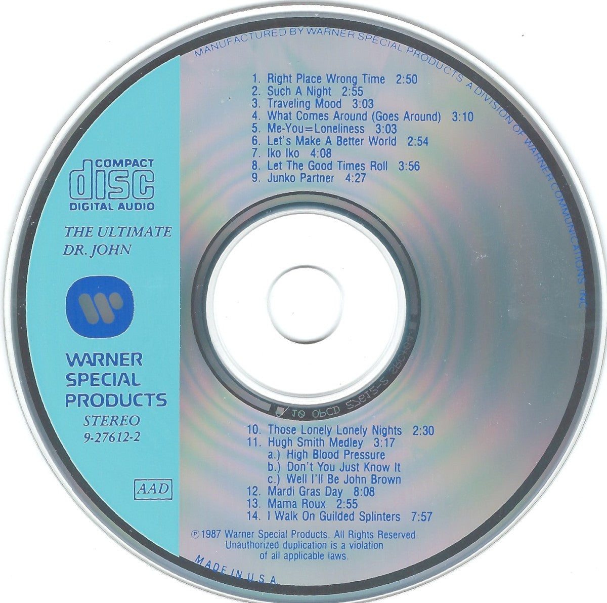 Label Disc: Dr. John – Ultimate Dr John CD | Relix