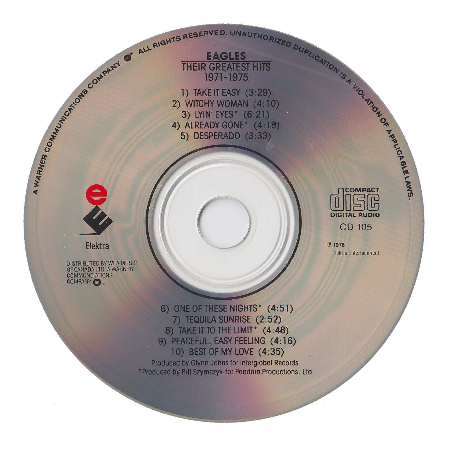 Label Disc: Eagles – Greatest Hits 1971-75 CD | Relix