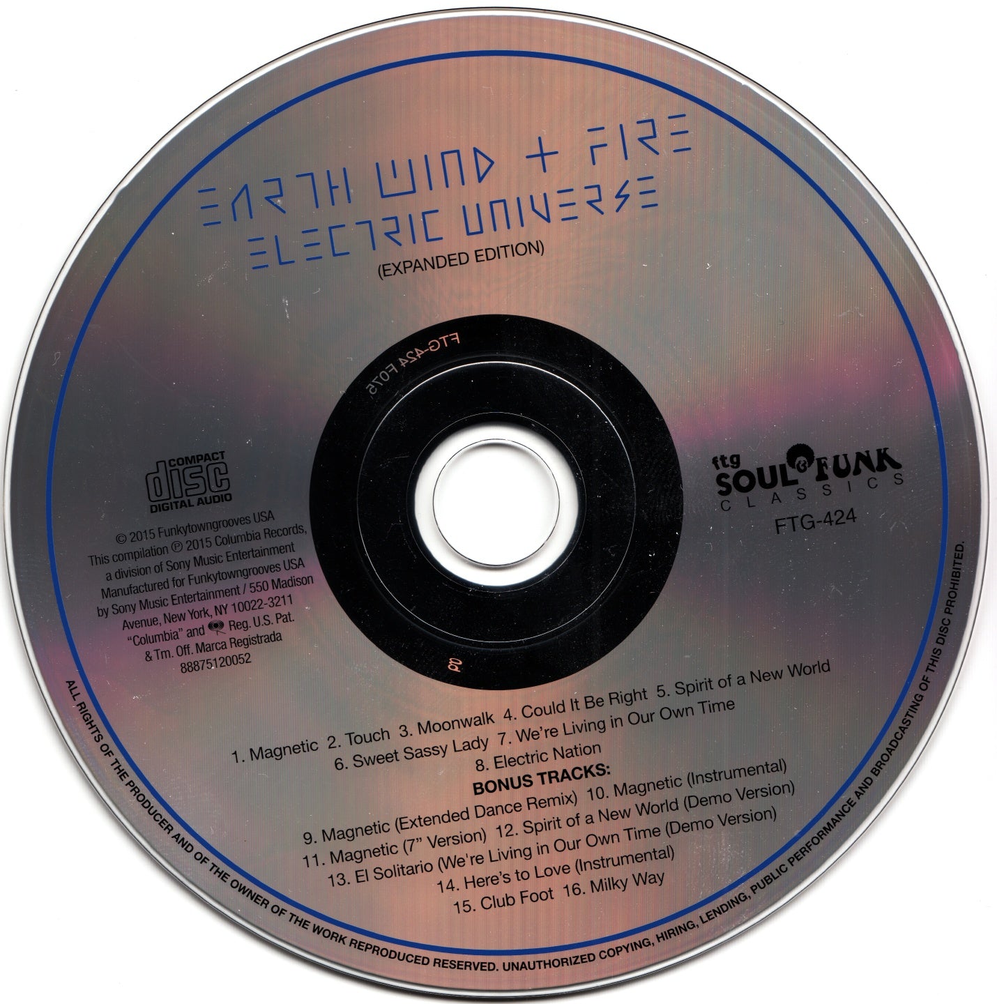 Label Disc: Earth, Wind & Fire – Electric Universe CD | Relix