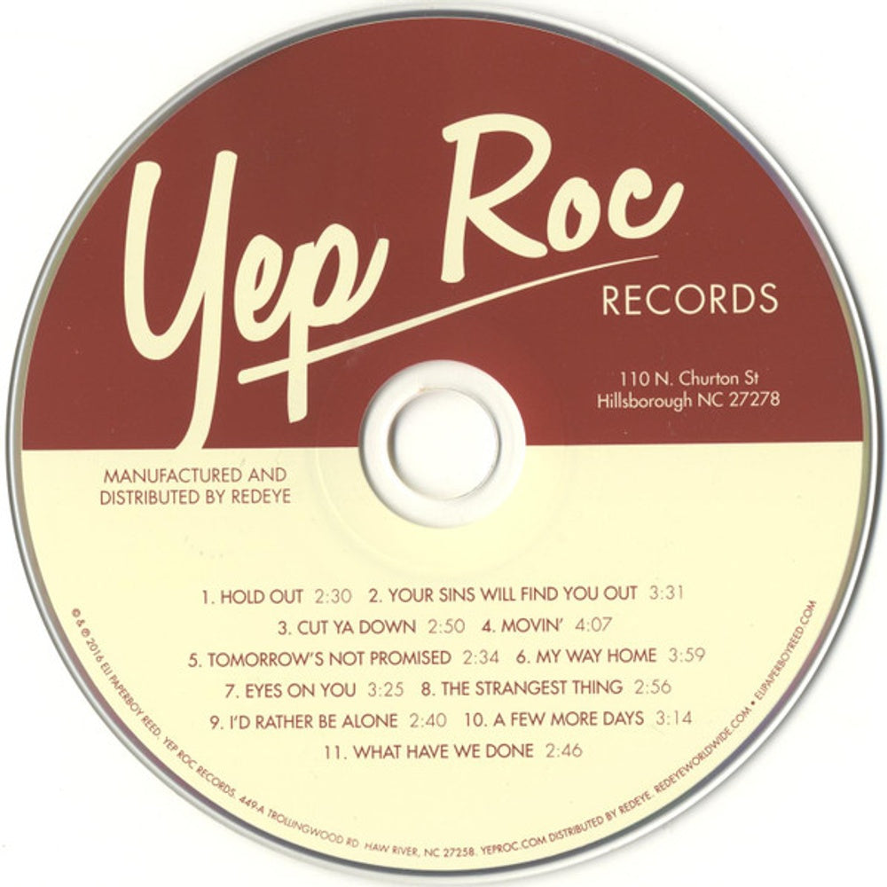 Label Disc: Eli 'Paperboy' Reed – My Way Home CD | Relix