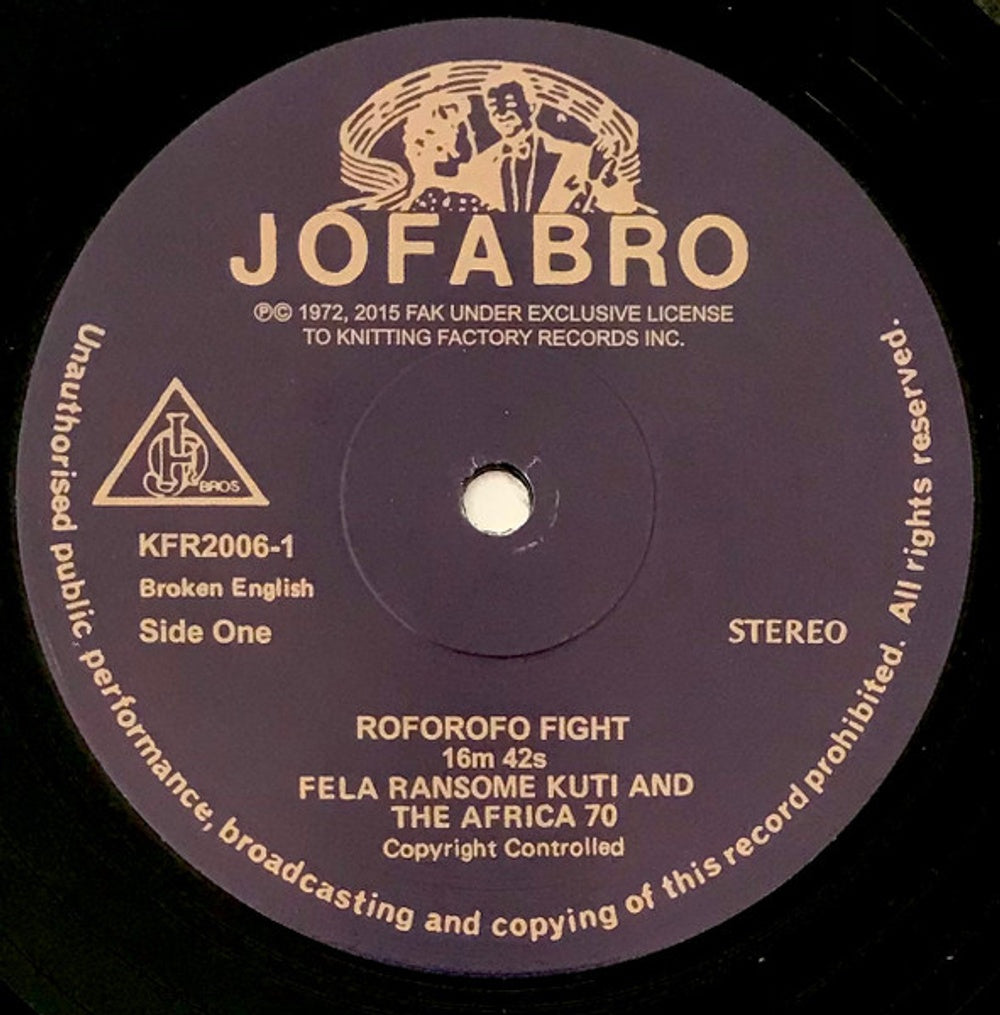 Label Disc: Fela Kuti – Roforofo Fight (Download Included LP Vinyl) Vinyl LP | Relix