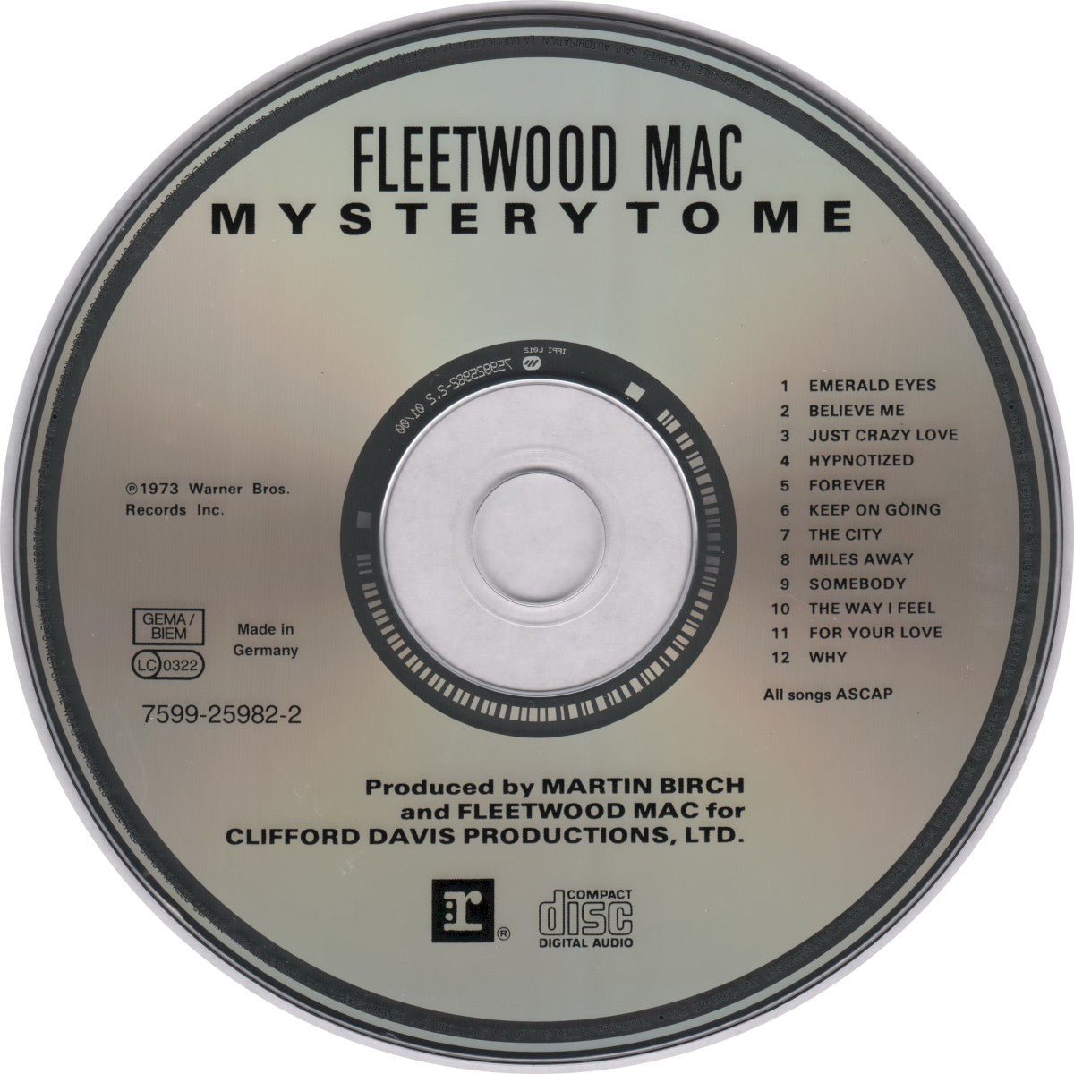 Label Disc: Fleetwood Mac – Mystery to Me CD | Relix