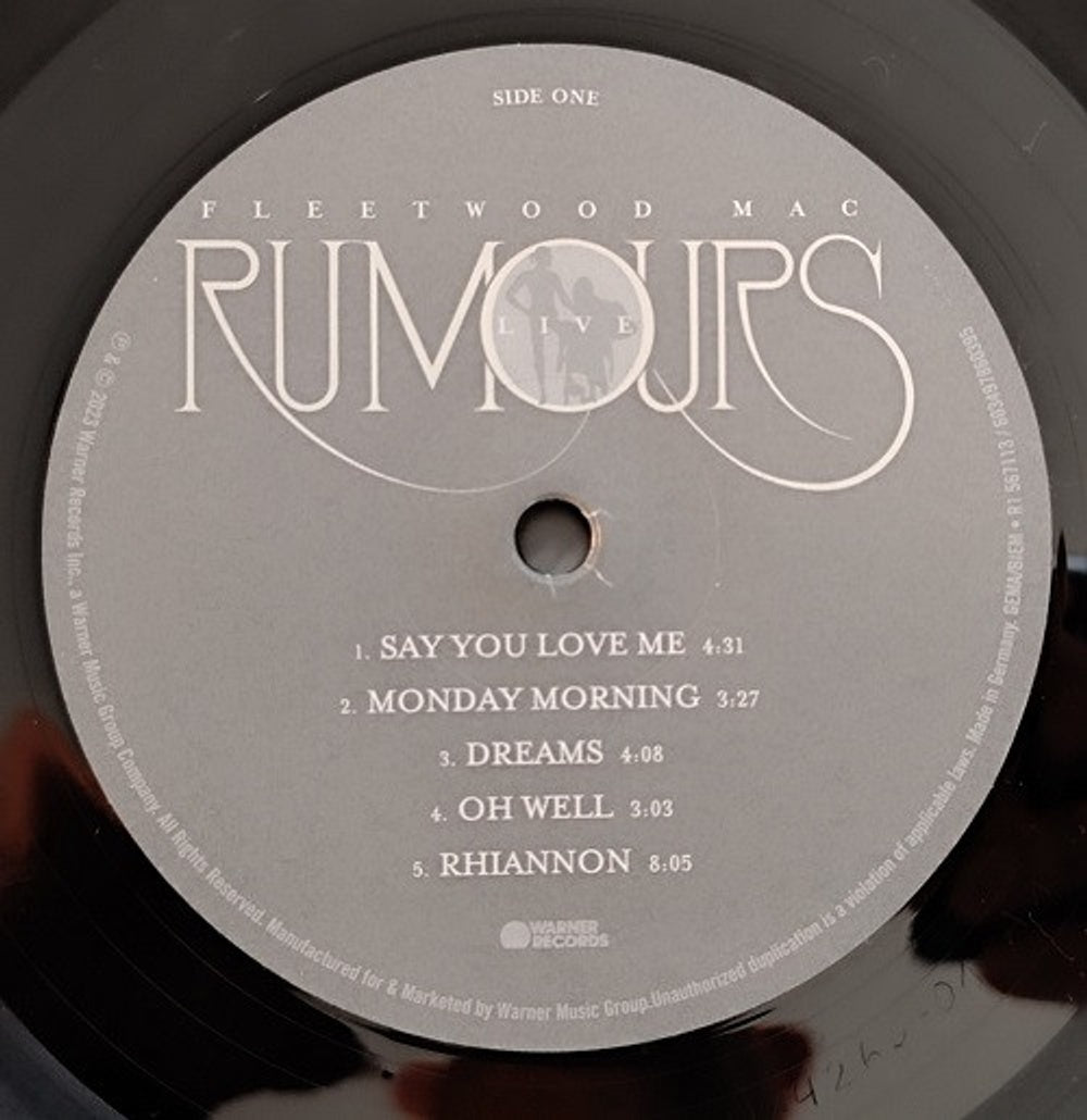 Label Disc: Fleetwood Mac – Rumours Live Vinyl LP | Relix