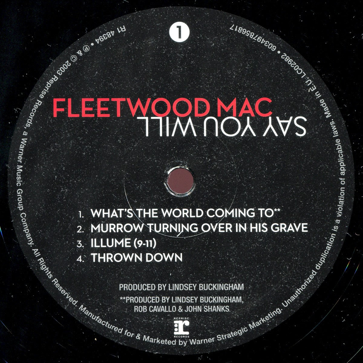 Label Disc: Fleetwood Mac – Say You Will Vinyl LP | Relix