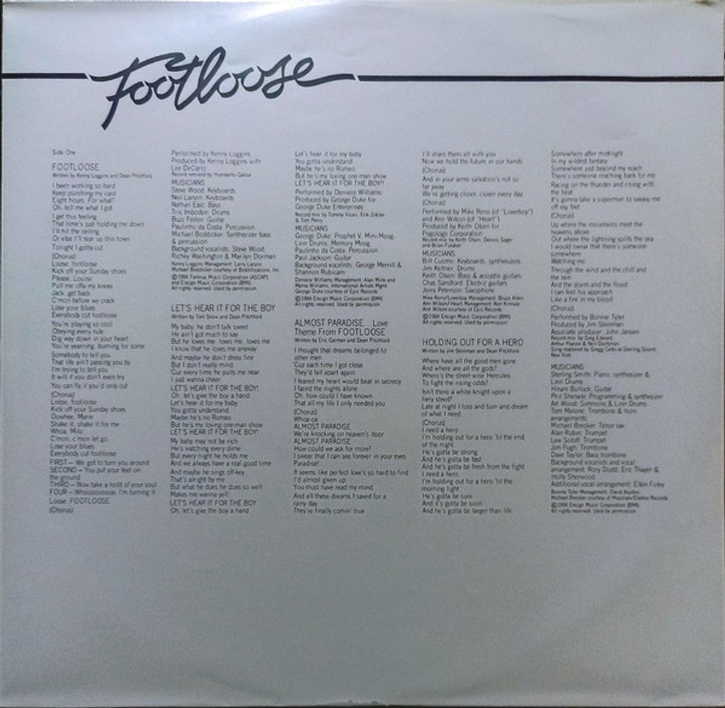 Label Disc: Footloose [Movie] – Footloose (Vinyl Soundtrack) Vinyl LP | Relix