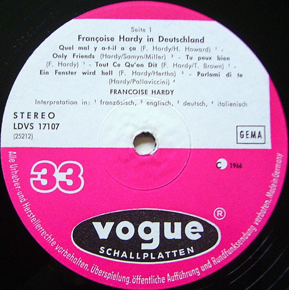 Label Disc: Francoise Hardy – In Deutschland CD | Relix