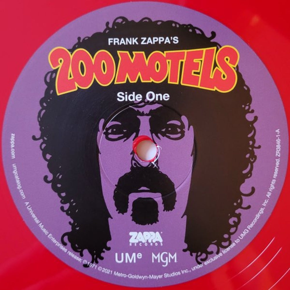 Label Disc: Frank Zappa  (Colv) (Ogv) (Red) (Aniv) – 200 Motels - O.S.T. (Colored, 180 Gram, Red, Aniv LP Vinyl) Vinyl LP | Relix