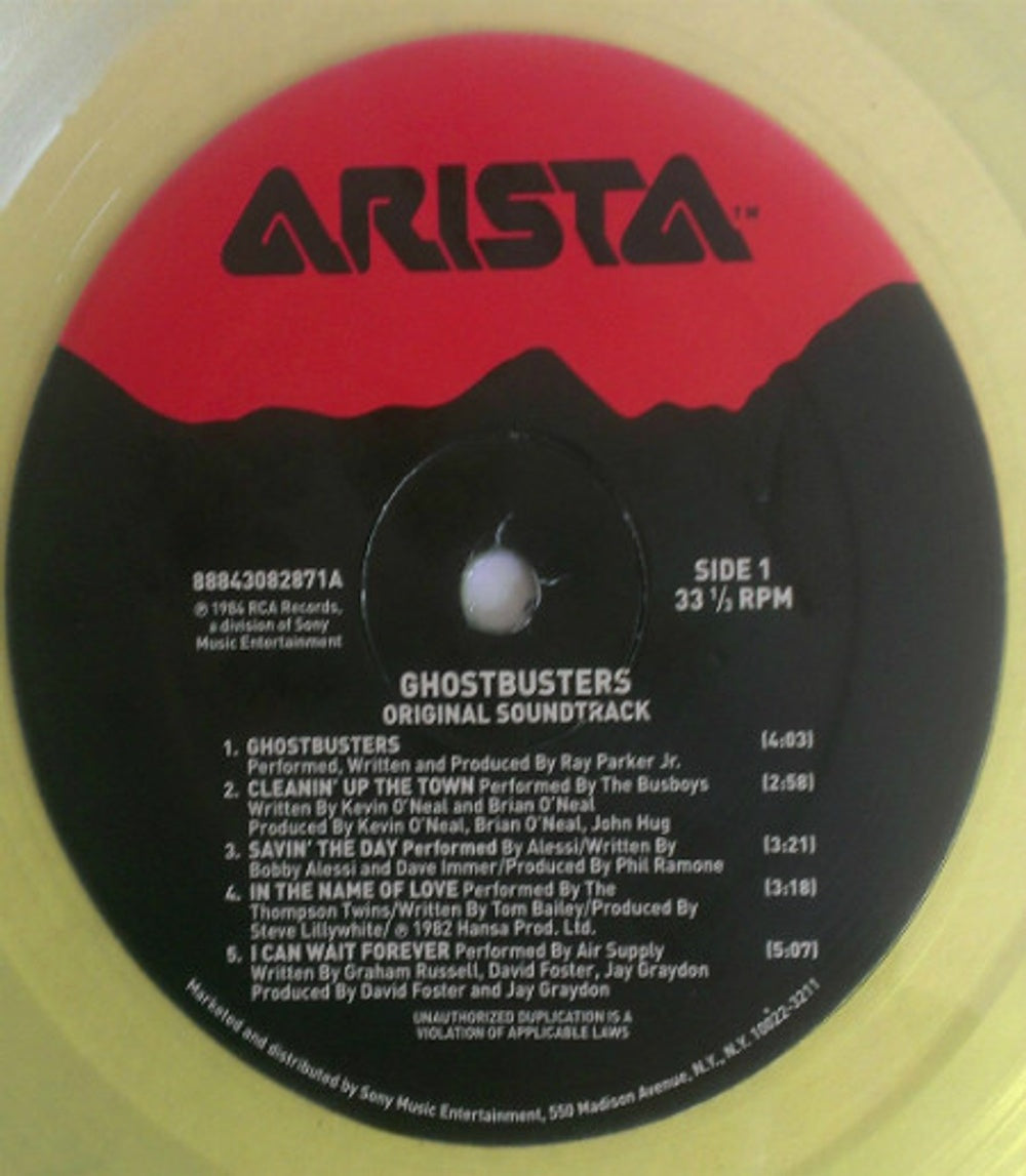 Label Disc: Ghostbusters [Movie] – Ghostbusters (Soundtrack LP Vinyl) Vinyl LP | Relix