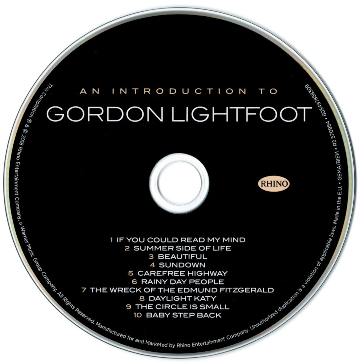 Label Disc: Gordon Lightfoot – An Introduction To CD | Relix