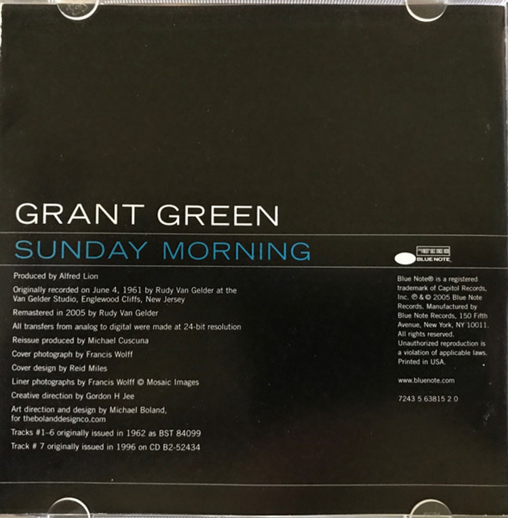 Label Disc: Grant Green – Sunday Morning (Bonus Track, Remastered CD) CD | Relix