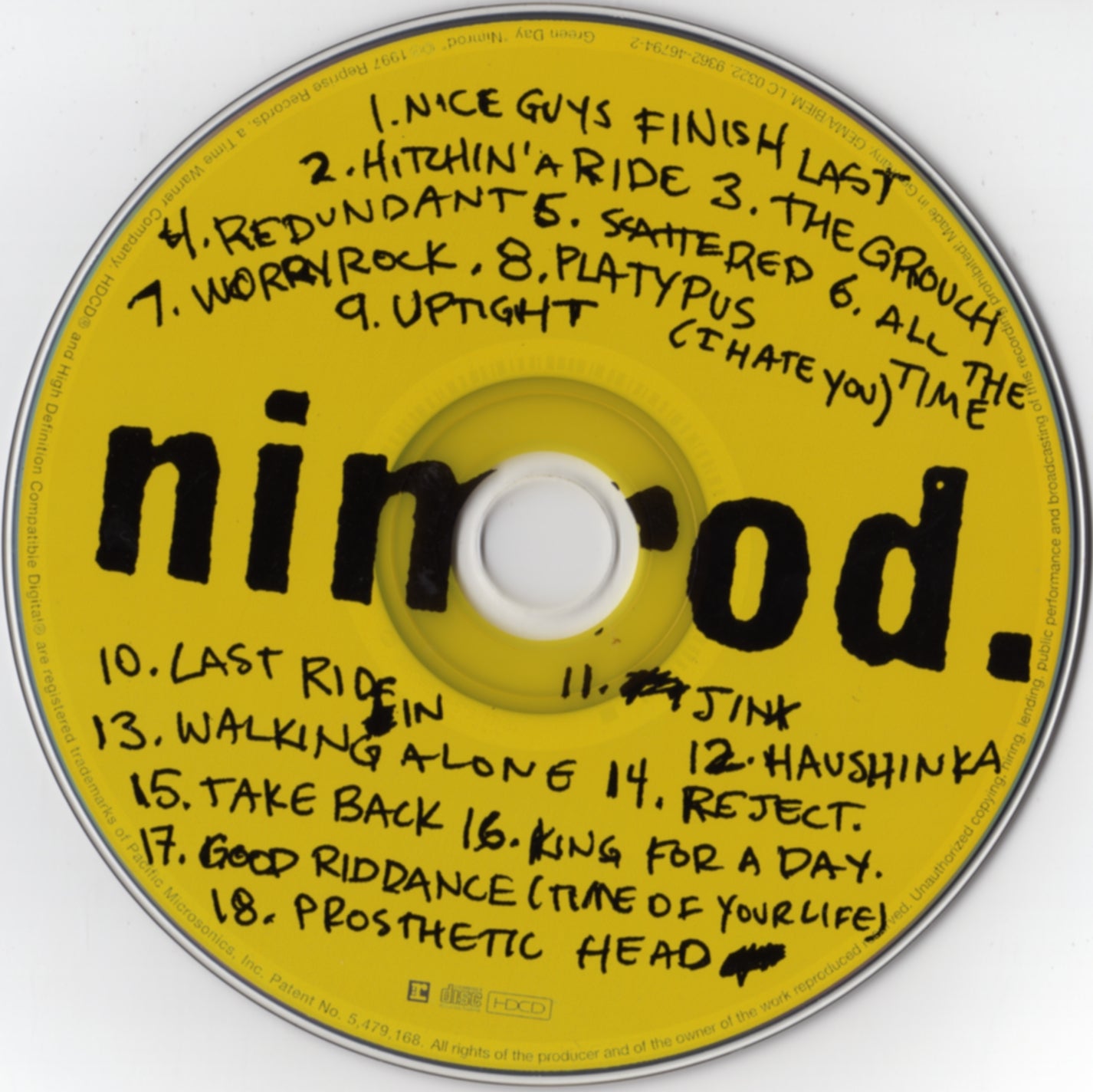 Label Disc: Green Day – Nimrod CD | Relix