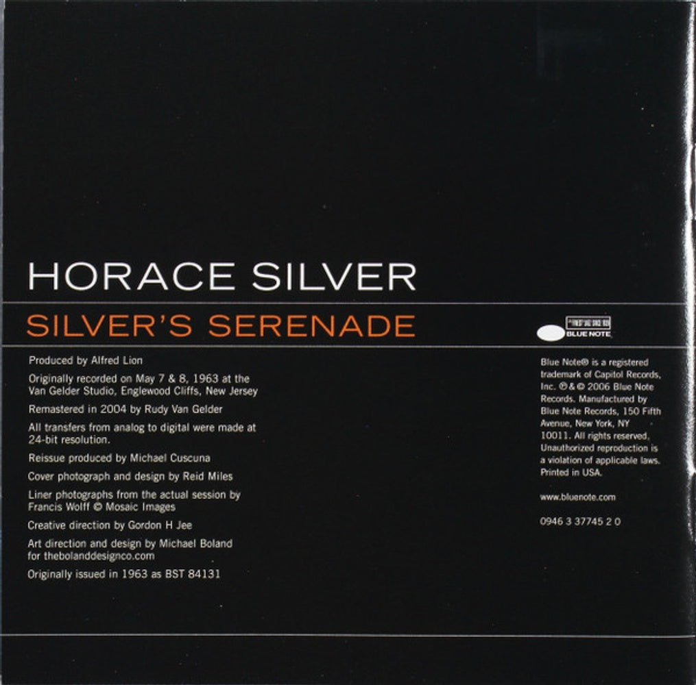 Label Disc: Horace Silver Quintet – Silver's Serenade (Remastered CD) CD | Relix
