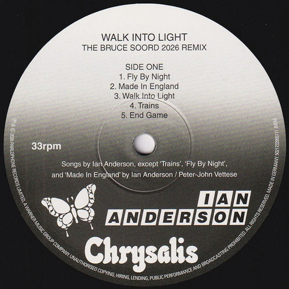 Label Disc: Ian Anderson – Walk Into Light: 2026 Drums (Uk LP Vinyl) Vinyl LP | Relix