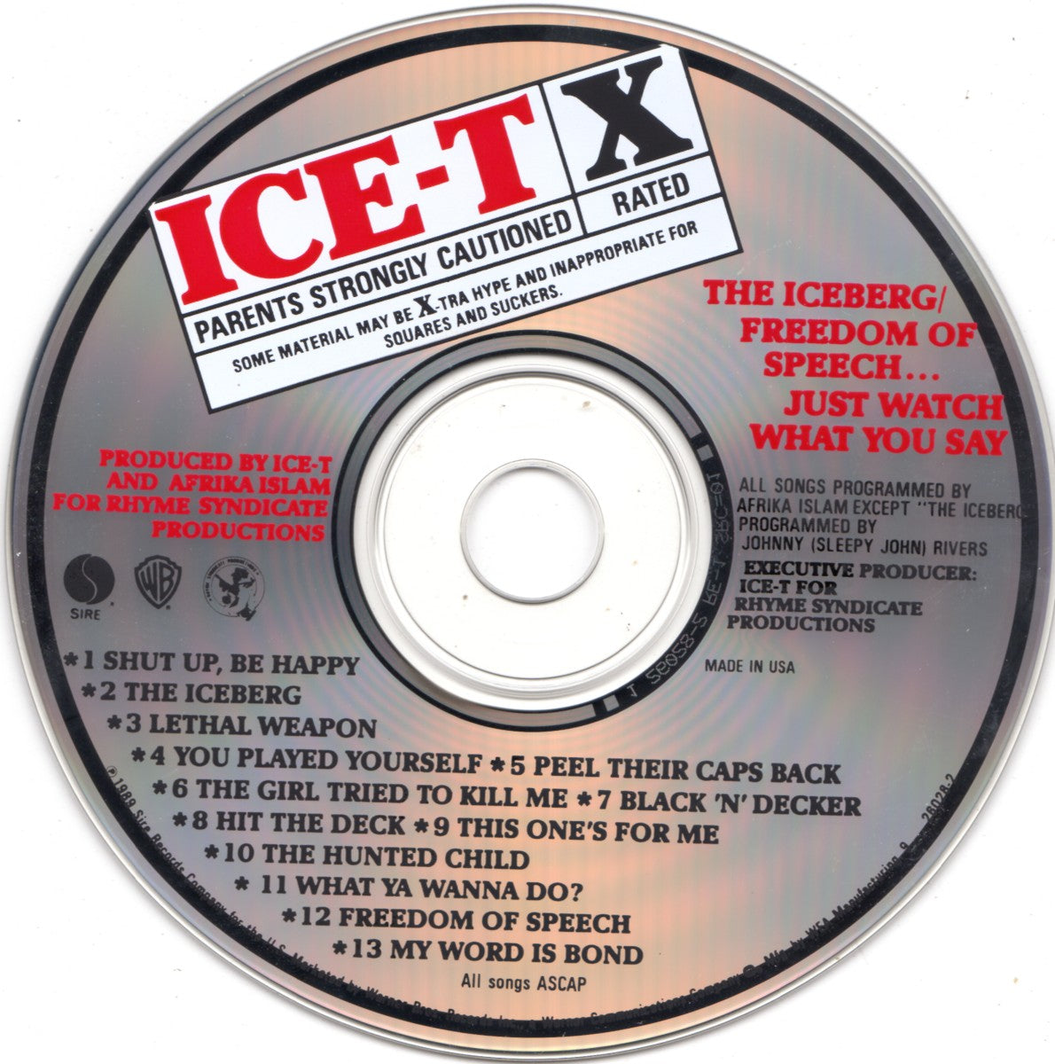 Label Disc: Ice-T – Freedom of Speech CD | Relix