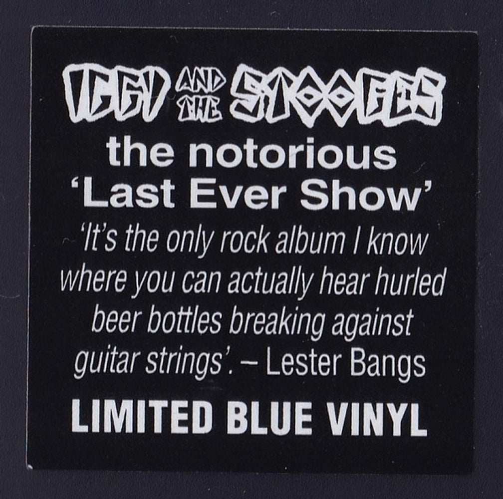 Label Disc: Iggy & Stooges – Metallic K.O. (Blue, Anniversary Edition LP Vinyl) Vinyl LP | Relix