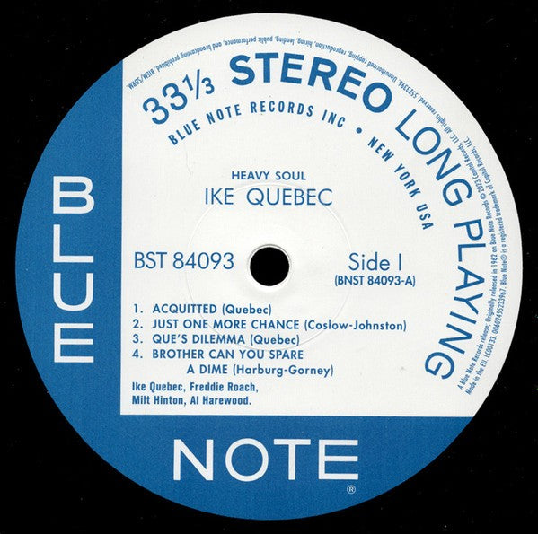 Label Disc: Ike Quebec – Heavy Soul (Blue Note Classic Vinyl Series) Vinyl LP | Relix