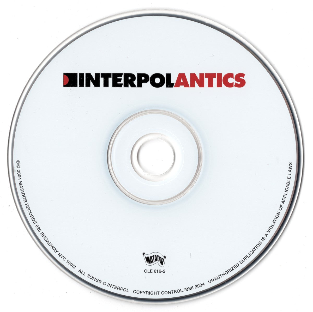 Label Disc: Interpol – Antics CD | Relix