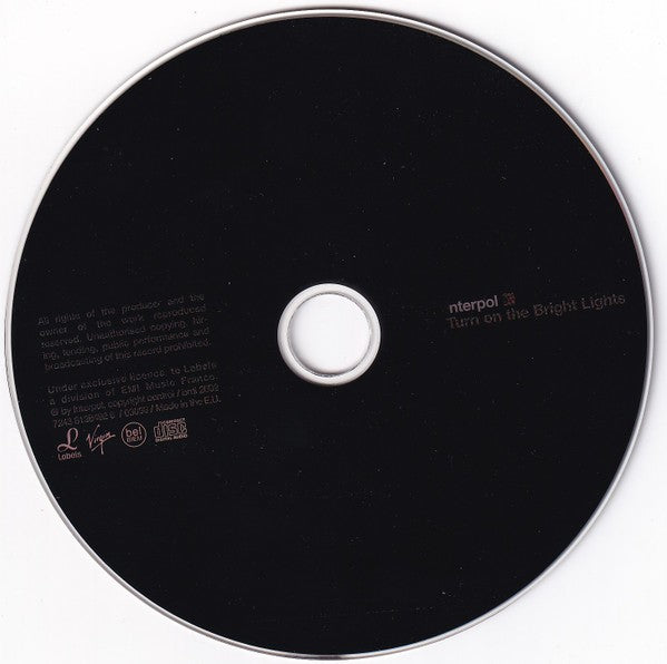 Label Disc: Interpol – Turn on the Bright Lights CD | Relix
