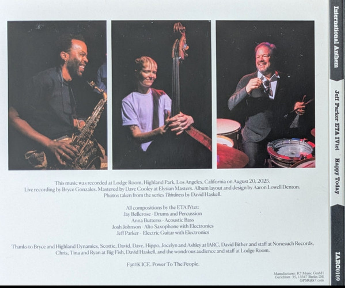 Label Disc: Jeff Parker & ETA IVtet – Happy Today CD | Relix