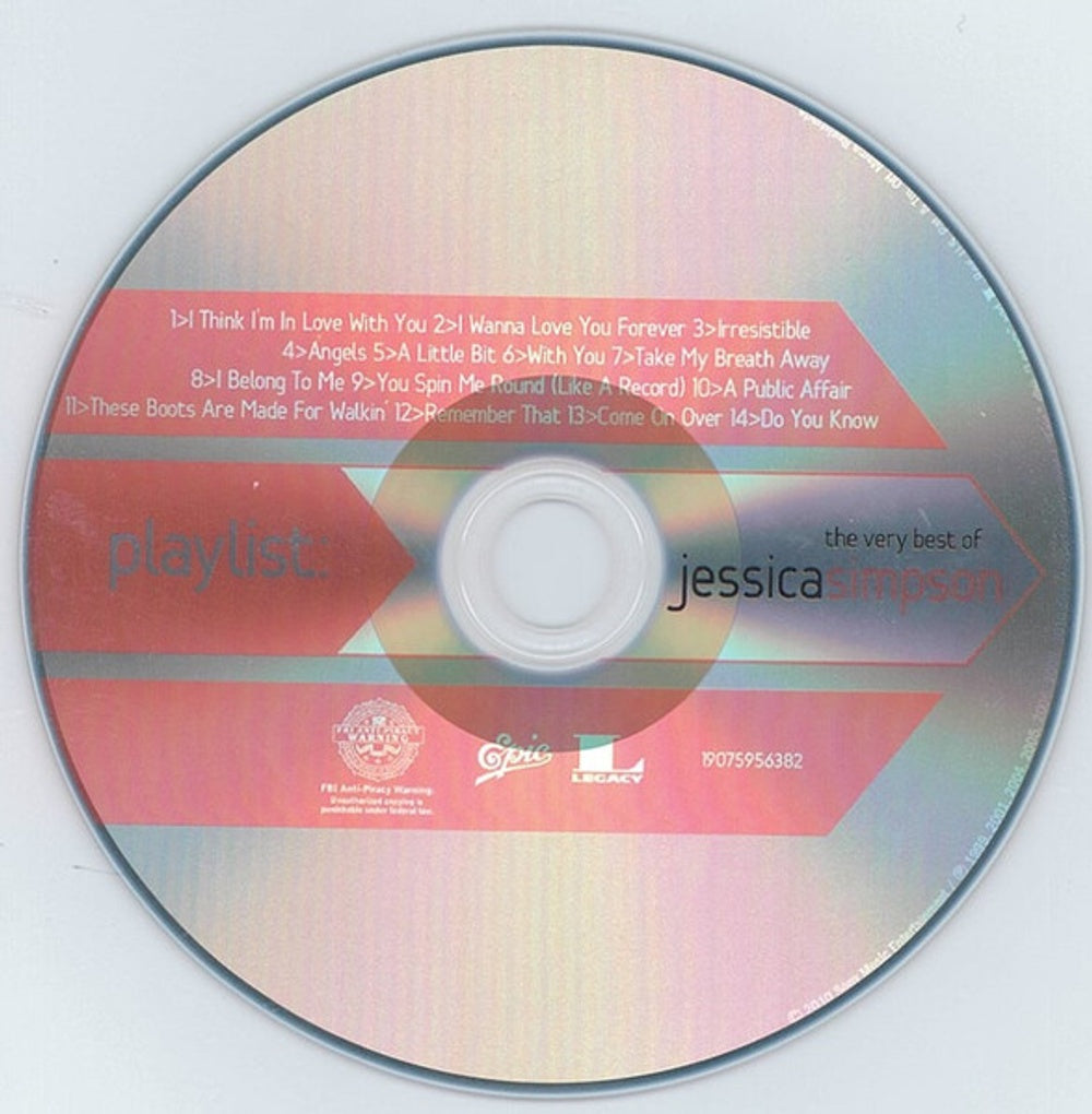 Label Disc: Jessica Simpson – Playlist: The Very Best Of Jessica Simpson CD | Relix