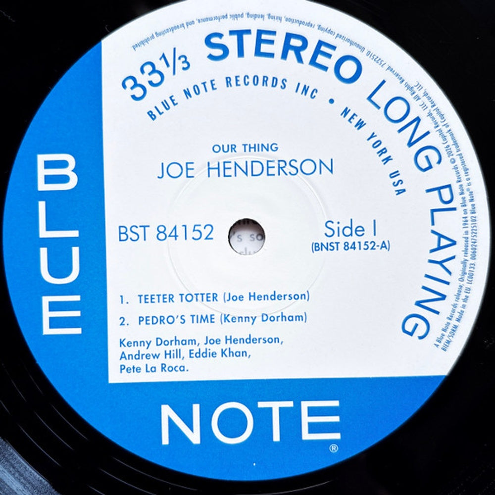 Label Disc: Joe Henderson – Our Thing (Blue Note Classic Vinyl Edition, 180 Gram) Vinyl LP | Relix