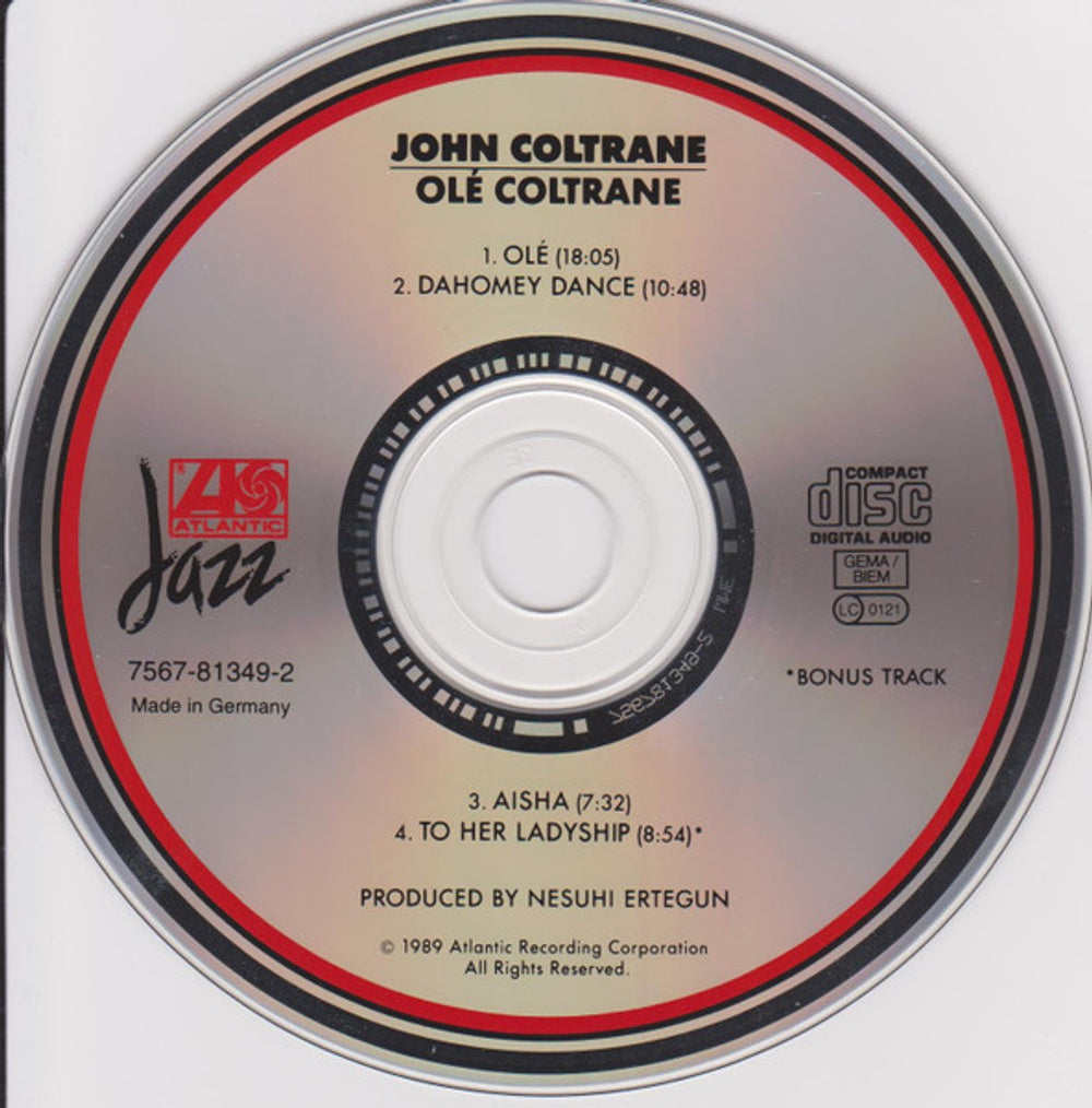 Label Disc: John Coltrane – Ole Coltrane CD | Relix