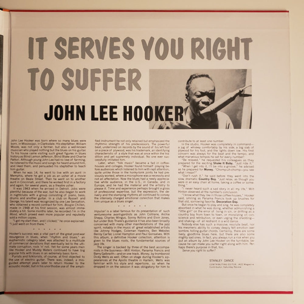 Label Disc: John Hooker  Lee – It Serve You Right To Suffer (Acoustic Sounds Ser LP Vinyl) Vinyl LP | Relix